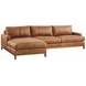 Horizon Calais Brass 110" Leather Upholstered RAF Sectional