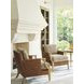 Treadwell Beige and Brown Leather Upholstered Accent Chair with Nailhead Trim by Barclay Butera