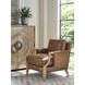 Treadwell Brown Leather Upholstered Accent Chair with Nailhead Trim by Barclay Butera