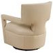Woodside Beige Leather Upholstered Swivel Accent Chair by Barclay Butera