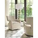 Woodside Beige Leather Upholstered Swivel Accent Chair by Barclay Butera