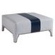 Sheffield Blue and Gray Leather Upholstered Cocktail Ottoman with Nailhead Trim