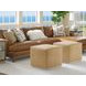 Colby Beige Leather Upholstered Ottoman