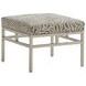 Lucca Beige and Gray Leather Upholstered Ottoman
