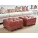 Winslow Red Leather Upholstered Ottoman with Nailhead Trim