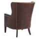 Avery Brown Leather Upholstered Wing Chair with Nailhead Trim