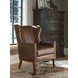 Avery Brown Leather Upholstered Wing Chair with Nailhead Trim