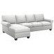 Braxton Gray Leather 2 Piece Modular Sectional with Nailhead Trim