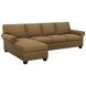 Braxton Camel Leather 2 Piece Modular Sectional with Nailhead Trim
