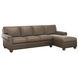 Braxton Taupe Leather 2 Piece Modular Sectional with Nailhead Trim