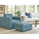 Key Biscayne Granville Blue Leather Upholstered Rectangular Ottoman