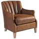 Los Altos Princeton Brown Leather Upholstered Accent Chair with Nailhead Trim
