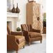 Los Altos Princeton Brown Leather Upholstered Accent Chair with Nailhead Trim