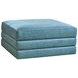 Brickell Blue Leather Upholstered Square Ottoman