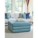 Brickell Blue Leather Upholstered Square Ottoman