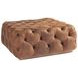 Los Altos Laurel Brown Leather Upholstered Square Ottoman
