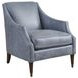 Rendezvous Blue Leather Upholstered Kerney Accent Chair