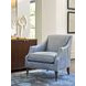 Rendezvous Blue Leather Upholstered Kerney Accent Chair