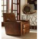 Stirling Park Brown Leather Upholstered Swivel Chair with Nailhead Trim