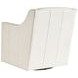 Barrier White Leather Upholstered Swivel Chair with Nailhead Trim