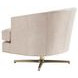 Graves Beige and Brass Leather Upholstered Swivel Chair