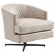 Graves Beige and Charcoal Leather Upholstered Swivel Chair