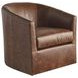 Sunset Key Candice Brown Leather Upholstered Swivel Chair
