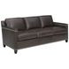 Strada Leather Misty Gray Leather 79" Sofa with Nailhead Trim