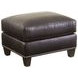 Strada Leather Misty Gray Leather Upholstered Rectangular Ottoman with Nailhead Trim