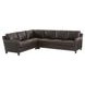 Strada Gray Leather 3 Piece Modular Sectional with Nailhead Trim