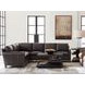 Strada Gray Leather 3 Piece Modular Sectional with Nailhead Trim