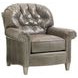 Bayville Oyster Bay Millstone Leather Upholstered Lounge Chair with Nailhead Trim