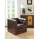 Freemont Silverado Brown Leather Upholstered Swivel Chair with Nailhead Trim