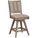 Logans Point Beige High Back Swivel Upholstered Counter Height Stool