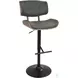 Lombardi Walnut And Gray Adjustable Bar Stool