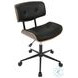Lombardi Walnut And Black Adjustable Office Chair