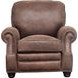 Longhorn Dark Sanded Bomber Leather Push Thru The Arms Recliner with Nailhead Trim