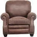 Longhorn Dark Sanded Bomber Leather Push Thru The Arms Recliner with Nailhead Trim