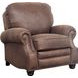 Longhorn Dark Sanded Bomber Leather Push Thru The Arms Recliner with Nailhead Trim