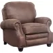 Longhorn Dark Sanded Bomber Leather Push Thru The Arms Recliner with Nailhead Trim