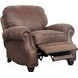 Longhorn Dark Sanded Bomber Leather Push Thru The Arms Recliner with Nailhead Trim