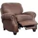 Longhorn Dark Sanded Bomber Leather Push Thru The Arms Recliner with Nailhead Trim