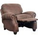 Longhorn Dark Sanded Bomber Leather Push Thru The Arms Recliner with Nailhead Trim