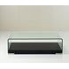 Modern Dark Oak Rectangular Glass Top Coffee Table