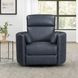 Radius Vintage Navy Leather Swivel Glider Power Recliner with USB Charging