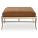 Mosaic Brown Leather Upholstered Rectangular Tobin Cocktail Ottoman