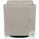 Aubry White Leather Swivel Glider Electric Recliner