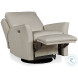 Aubry White Leather Swivel Glider Electric Recliner