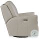 Aubry White Leather Swivel Glider Electric Recliner
