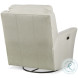 Aubry White Leather Swivel Glider Electric Recliner